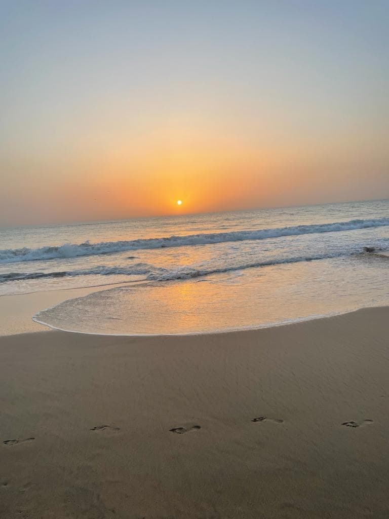 Coucher de soleil sur la mer, au large de la Petite Côte.